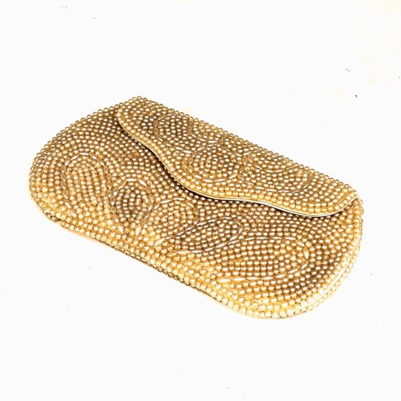 Vintage Cream Beaded Clutch/Wallet | la regale japan - Picture 1 of 5